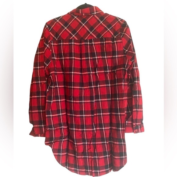 VINE & LOVE Cold Weather Shirt Size  Large Tartan Plaid Rounded Hem NWT - Picture 4 of 10
